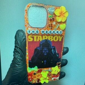 Apple Phone Case with Orange and Yellow Design